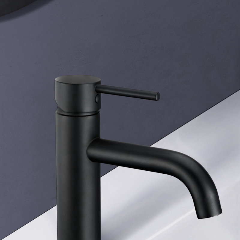 Topcraft Modern Single Handle Bathroom Sink Faucet Matte Black, Matte Black