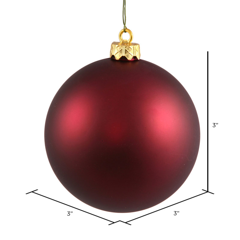 Décoration de boule décorative des Fêtes, Vin mat, 3"