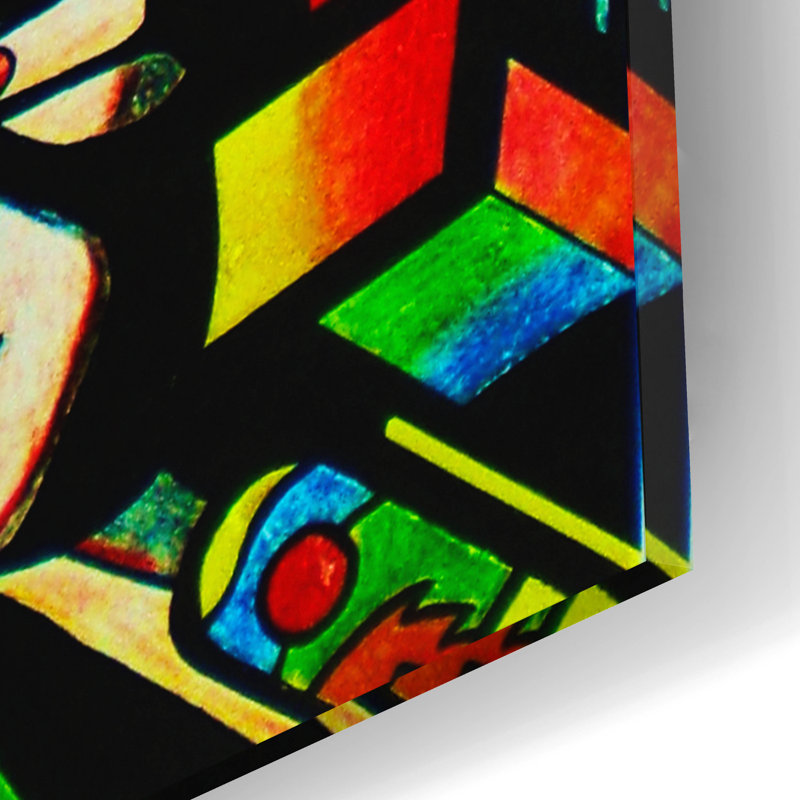 «Eightball» par Abstract Graffiti, verre acrylique, art mural, H 16 po x l 12 po x P 0,13 po