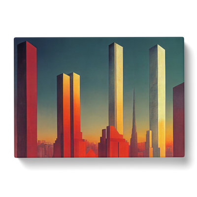 Exceptional Skyscraper Skyline - Wrapped Canvas