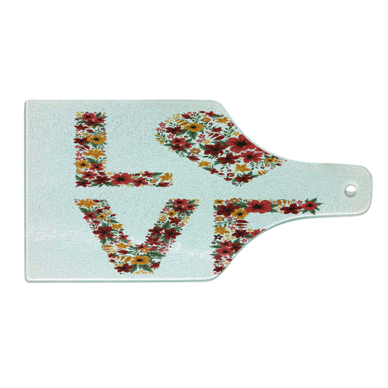 Multicolore fleurs de jardin en verre trempé Ambesonne
