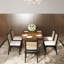 7-Piece Dining Set, Mid-Century Modern Wooden Table & Upholstered Chair Set For Home, Kitchen, Dining Room-108814697-108814698