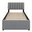 Lit plateforme tapissier avec lit gigogne-826299327