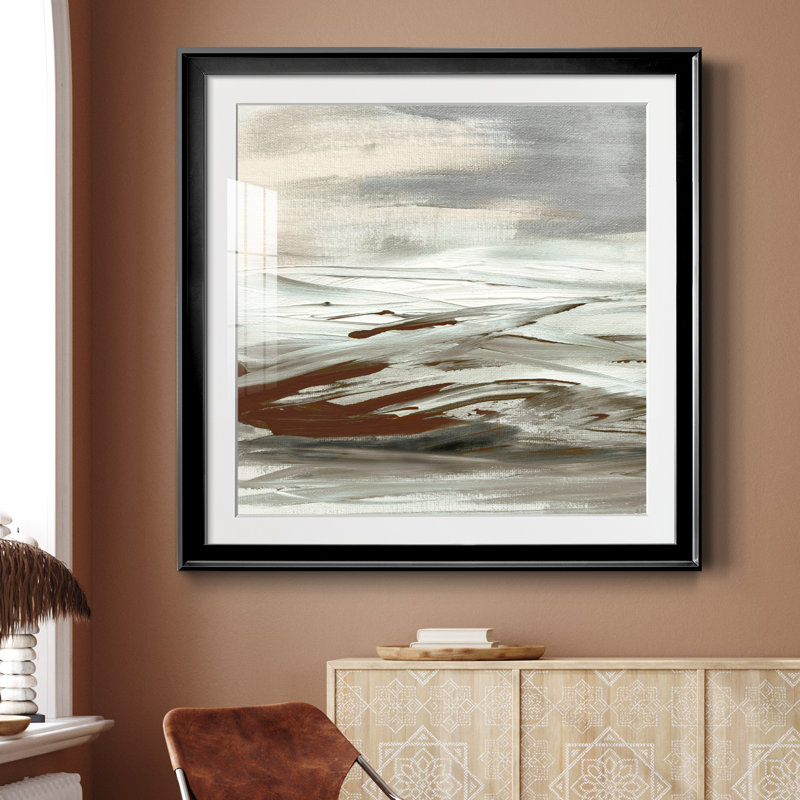 Terre Tumultueuse - peinture encadrée, Papier encadré noir, H 26,5 po x l 26,5 po x P 1,5 po