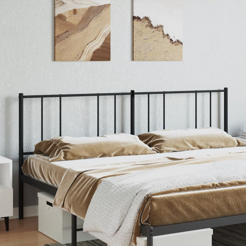 17 Stories Metal Replace Headboard Black 200 Cm, Super King (6')