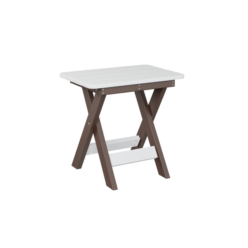 Berlin Gardens Folding End Table, Chocolate Brown, White
