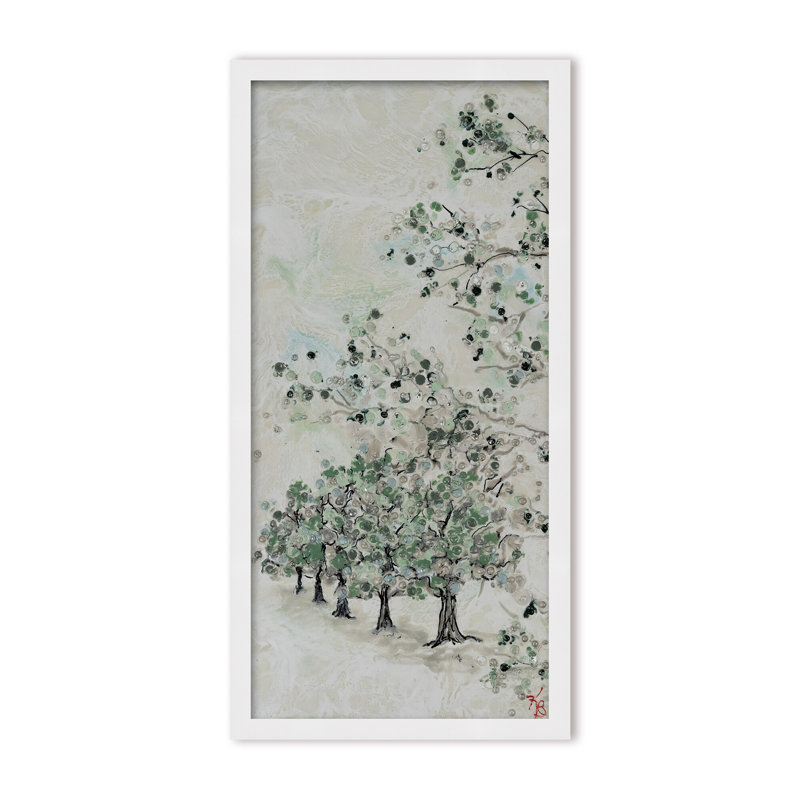 Nature Inspired "Budding Spring" Canvas Wall Art By , 16" H x 8" W x 1.125" D, Black, Framed Print