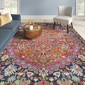 Adelia Oriental Garnet/Burnt Orange Area Rug