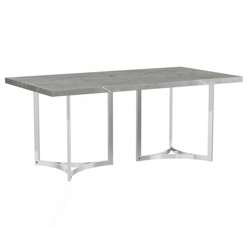 Savona Grey Faux Marble Rectangular Dining Table