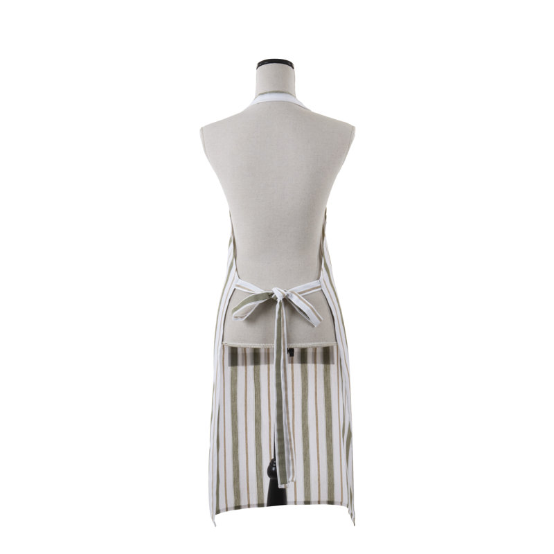 Tablier de cuisine à rayures - Ceinture de cou réglable, tablier de cuisine léger avec poche avant pour la cuisson, la cuisine et la cuisine de tous les jours
