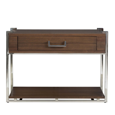 Solid Wood Top End Table with Storage