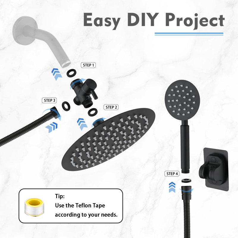 Dual Shower Head 2.5 GPM GPM, Matte Black