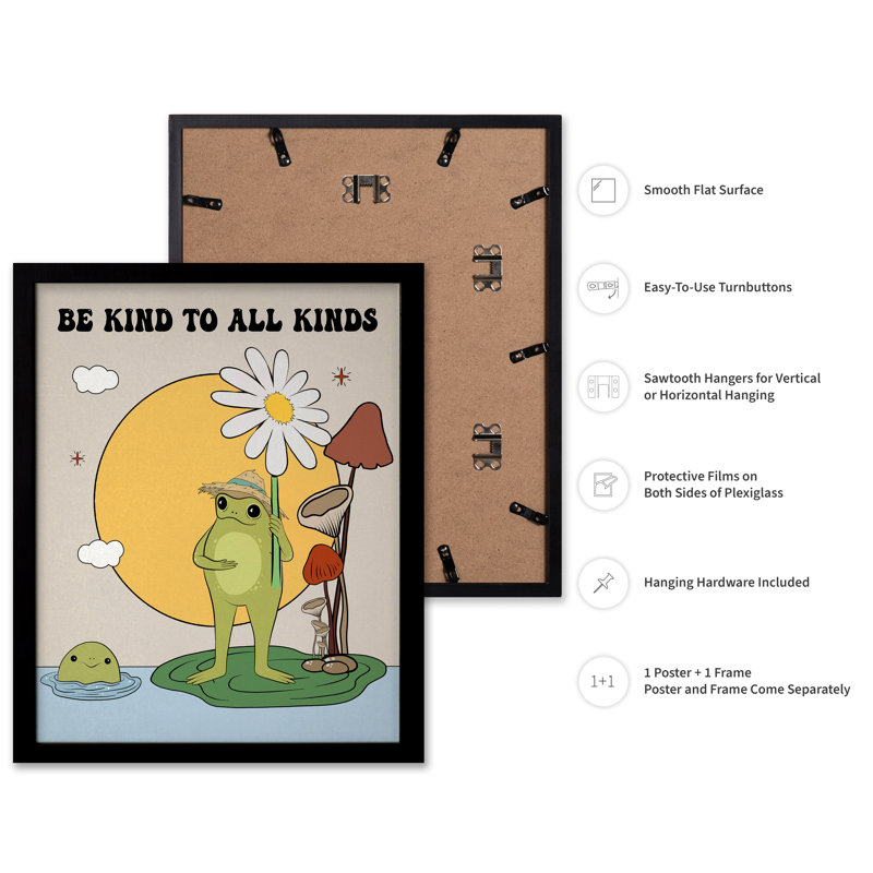 Be Kind To All Kinds, Black Framed, Poster, 18"H x 24"W