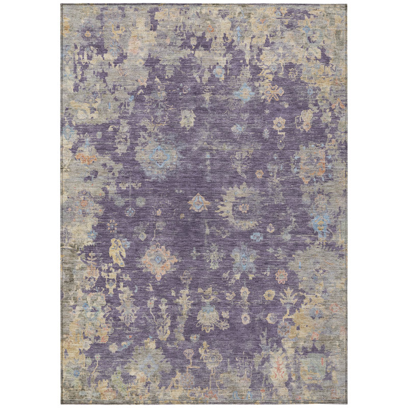 Machine Washable Indoor/Outdoor Matsuda ACN2302 Global Rug, Rectangle 8' x 10'