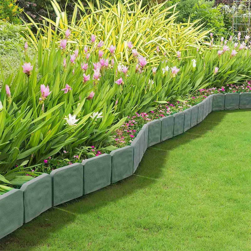 Bordure de jardin en plastique effet pierre pavée 20 pièces