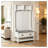 Entryway Hall Tree with Bench, Shoe Storage, and Drawers, White MDF Coat Rack Organizer