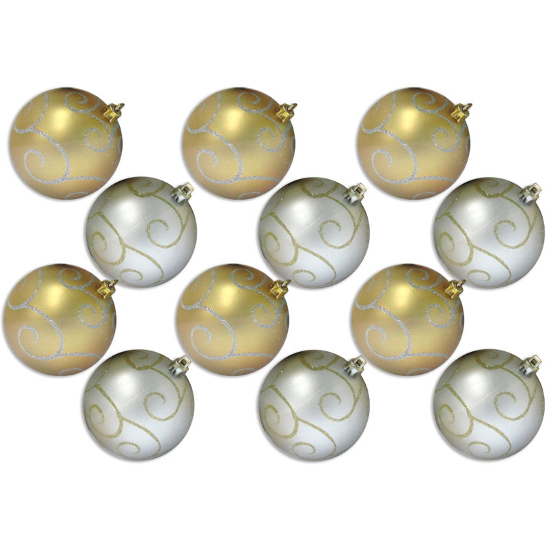 Ensemble d'ornement boule 12 pièces 12, Or / argent
