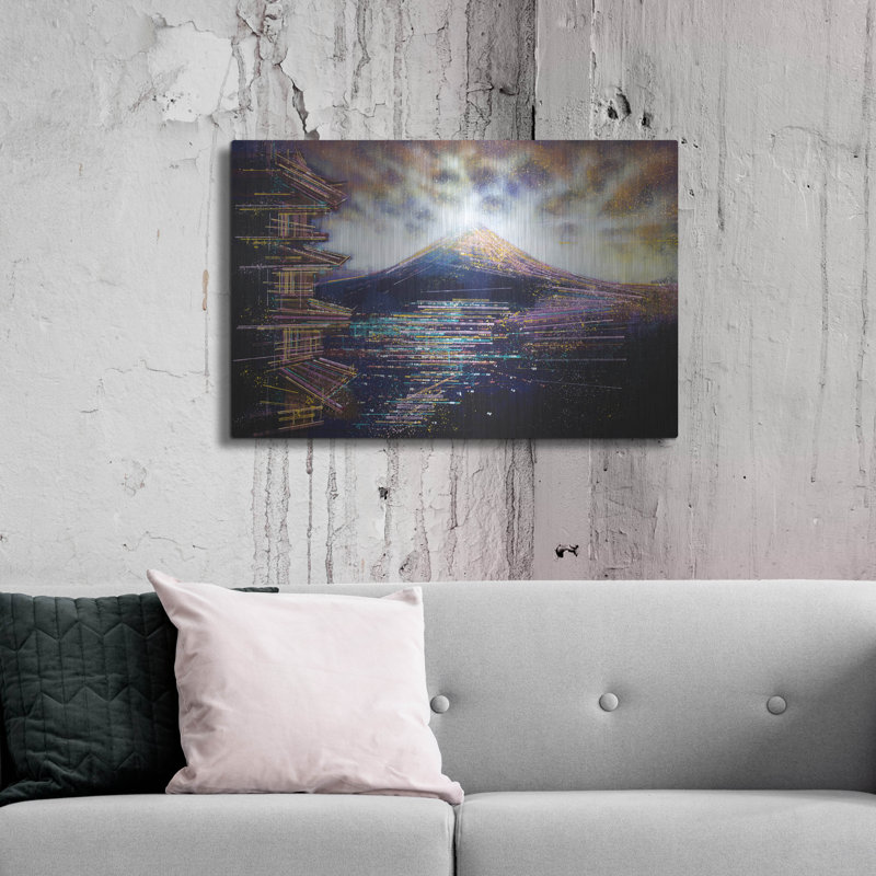 "Le mont Fuji et la nuit tombent" par Marc Todd, H 24 po x l 36 po