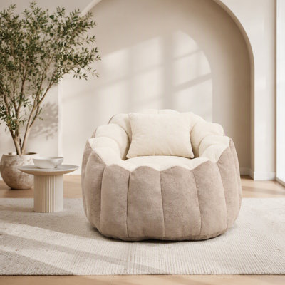 Pouf poire pour adultes, pouf poire une place à motif floral, canapé de sol ultra doux en fausse fourrure, fauteuil de lecture surdimensionné pour salon, chambre, bureau