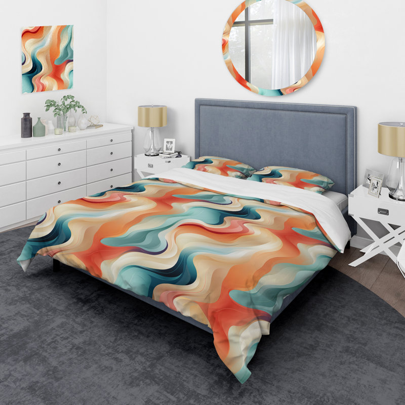 Minimalist Abstraction I - Abstract Duvet Cover Set, Housse de couette simple + 1 taie décorative stan