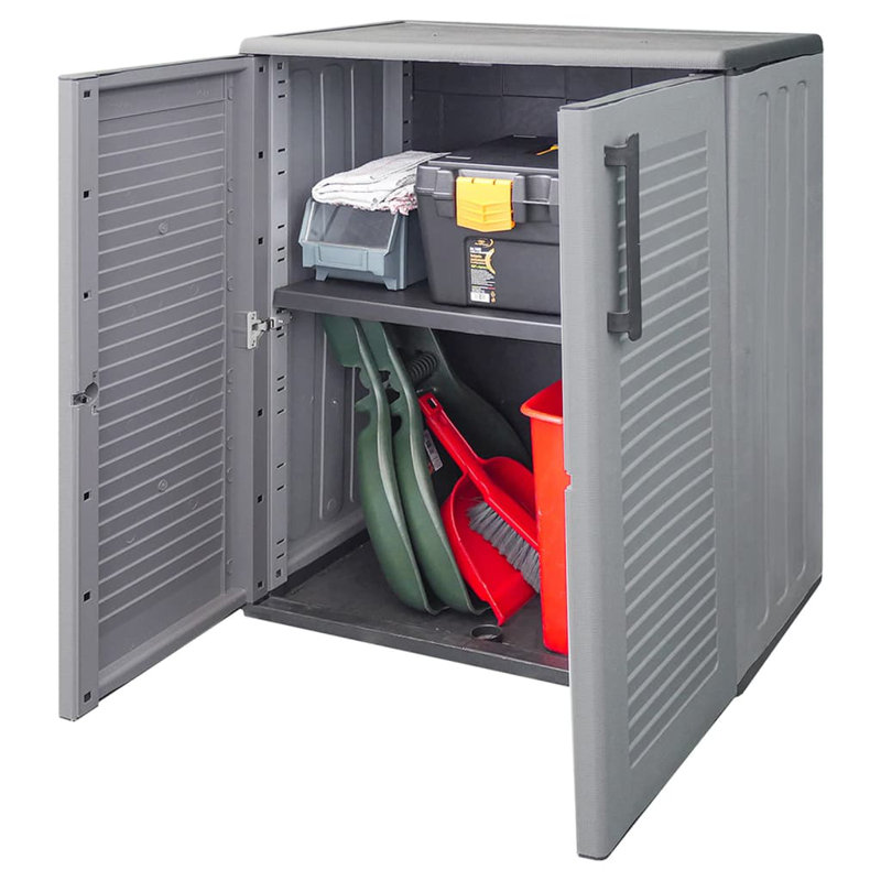 PolyPropylene Cabinet Deck Box in Gray/Black