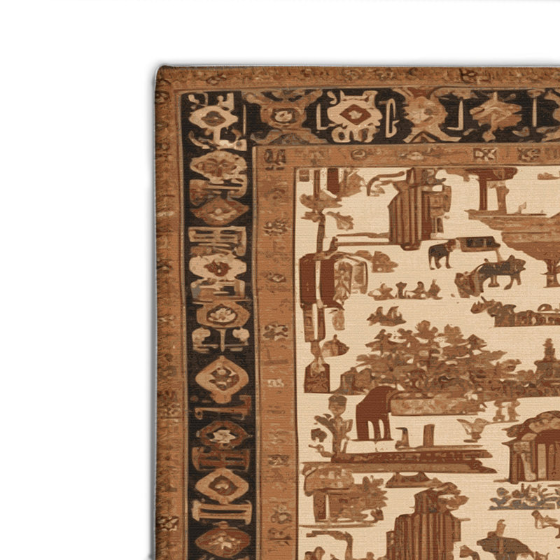 Tapis turc intérieur et extérieur brun, Rectangulaire 2 pi x 3 pi
