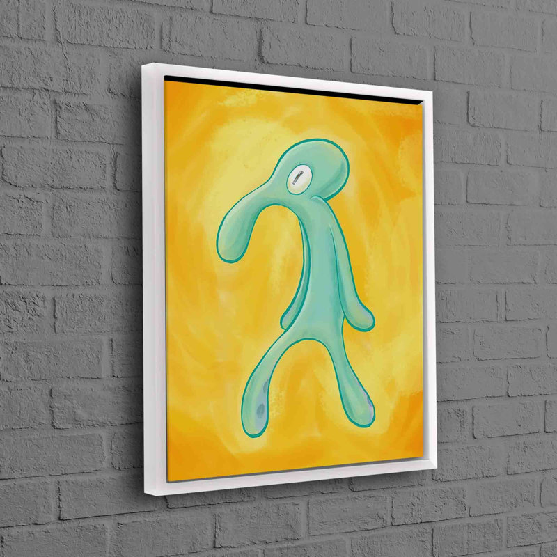 L'art abstrait Squidward est présenté élégamment sur une toile de coton de luxe moderne audacieuse et audacieuse en 3D, parfaite comme pièce de décoration murale unique
