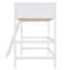 Lit mezzanine simple en bois massif avec échelle intégrée et garde-corps, lit pour enfant robuste, blanc