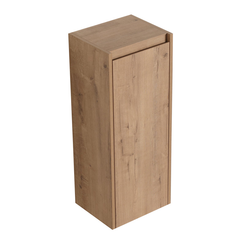 12" Bathroom Side Cabinet,Soft Close Doors,Float Mounting Design, Brown