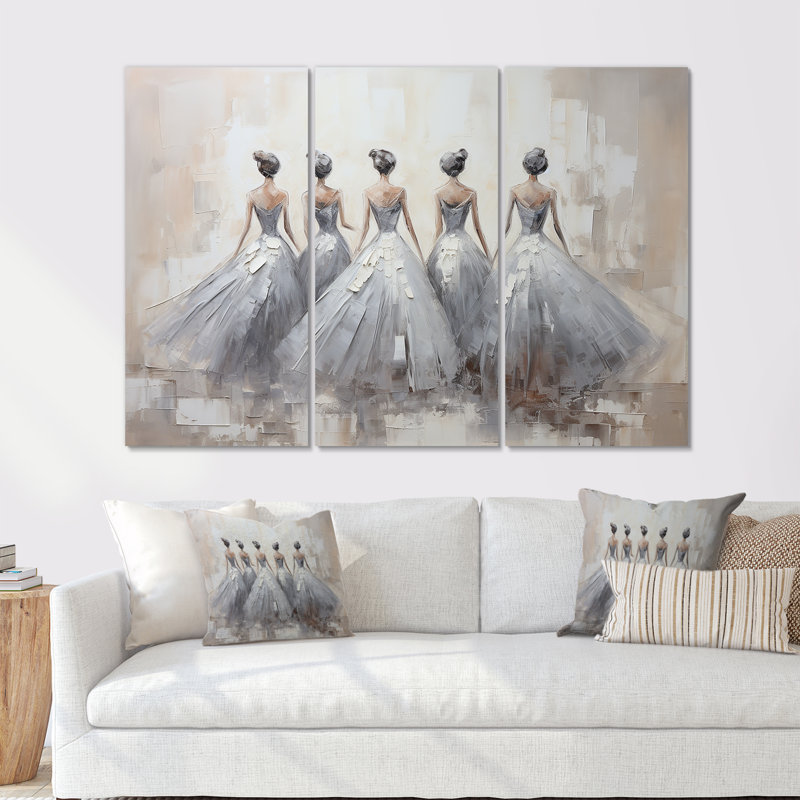 «Contemporary Gray Ballet Dance Symphony IV», ensemble d'art mural de danse, H 28 po x l 36 po
