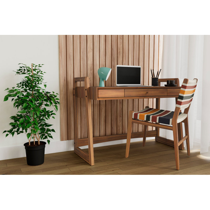 Casares Solid Wood Writing Desk, Natural