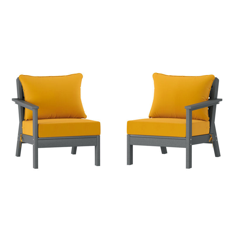 Ensemble de sièges profonds avec coussins, Yellow, Grey