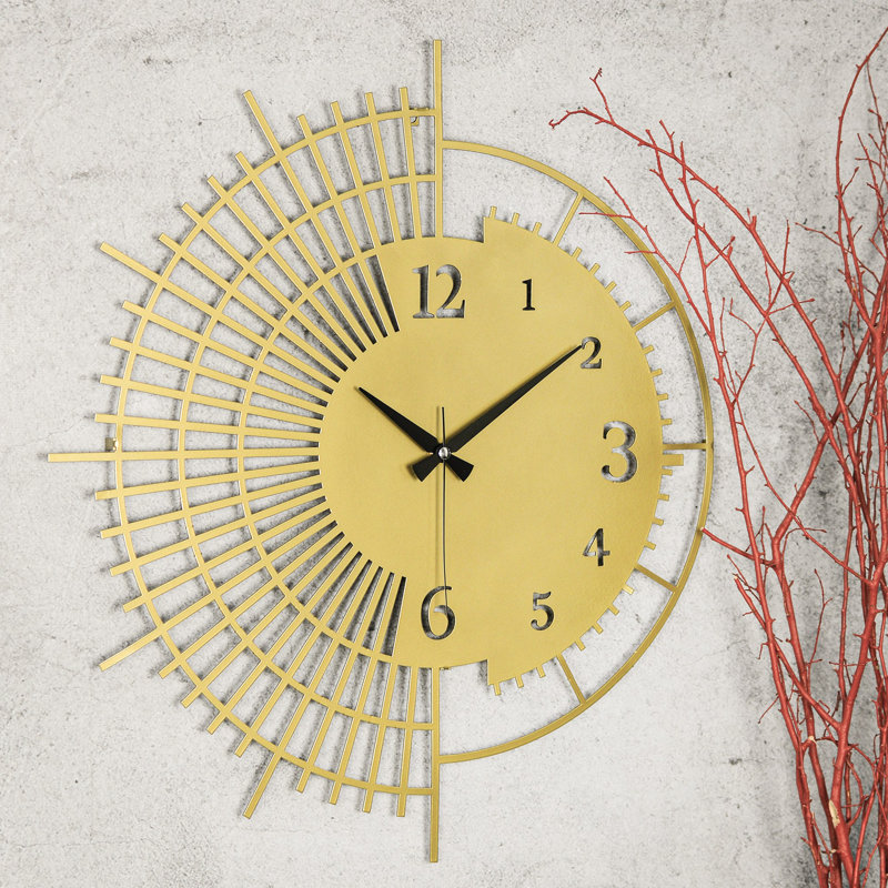 Amarmula Metal Wall Clock, Gold, 50 x 50 cm