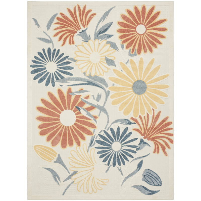 Tapis d'extérieur rose Shila, Rectangle 7 pi 10 po x 10 pi 6 po