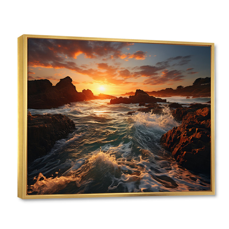 Golden Sands A Mesmerizing I - Landscapes Canvas Art Print, H 24 po x l 32 po x P 1 po, Cadre flottant doré