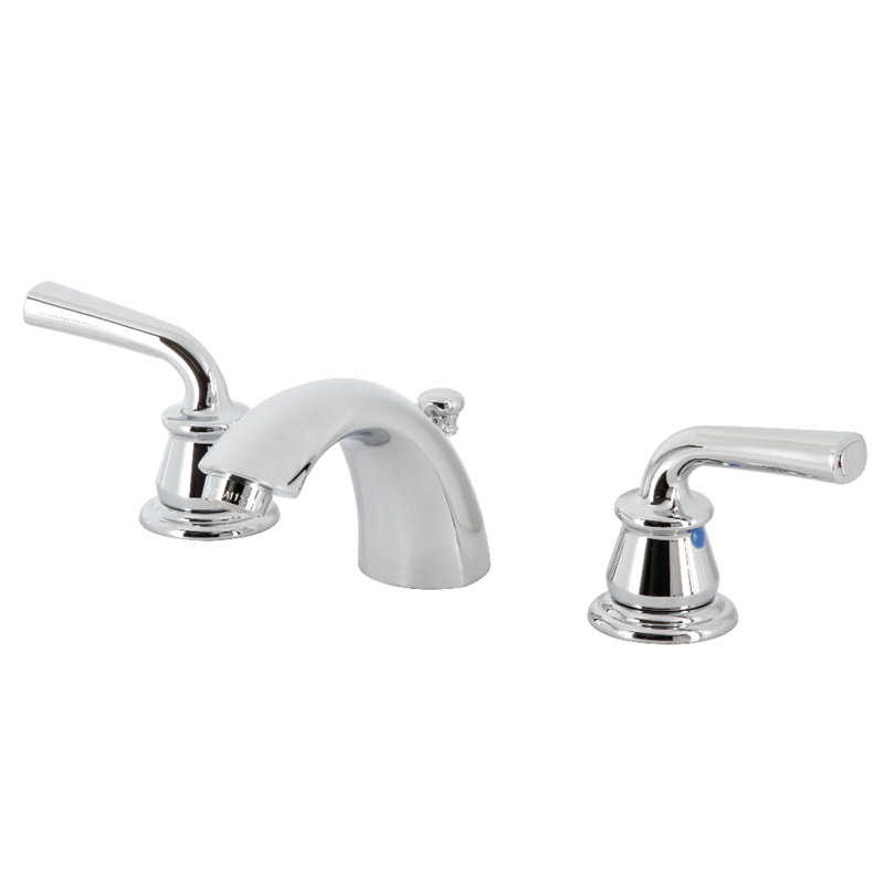 Robinet de salle de bain à large entraxe avec bonde, Chrome poli