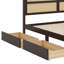 Structure de lit en bois d'hévéa avec deux tiroirs de rangement intégrés-464198134-464198092