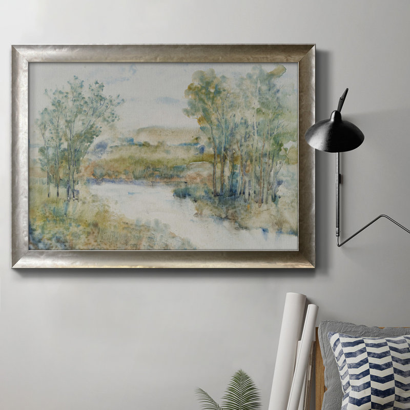 Trees on the Creek I - Peinture sur toile encadrée, L 27 po x H 18 po