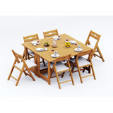 Surfliner Outdoor 7 - Piece Teak Dining Set