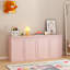 Armoire de cuisine avec portes doubles, armoire à café avec tablettes réglables, buffet pour la salle à manger, le salon ou le vestibule, rose