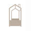 Lit simple en bois et velours, beige