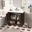 Meuble-lavabo moderne de 36 pouces avec lavabo en céramique, grand rangement, portes à fermeture douce et tablette ouverte-1323346279