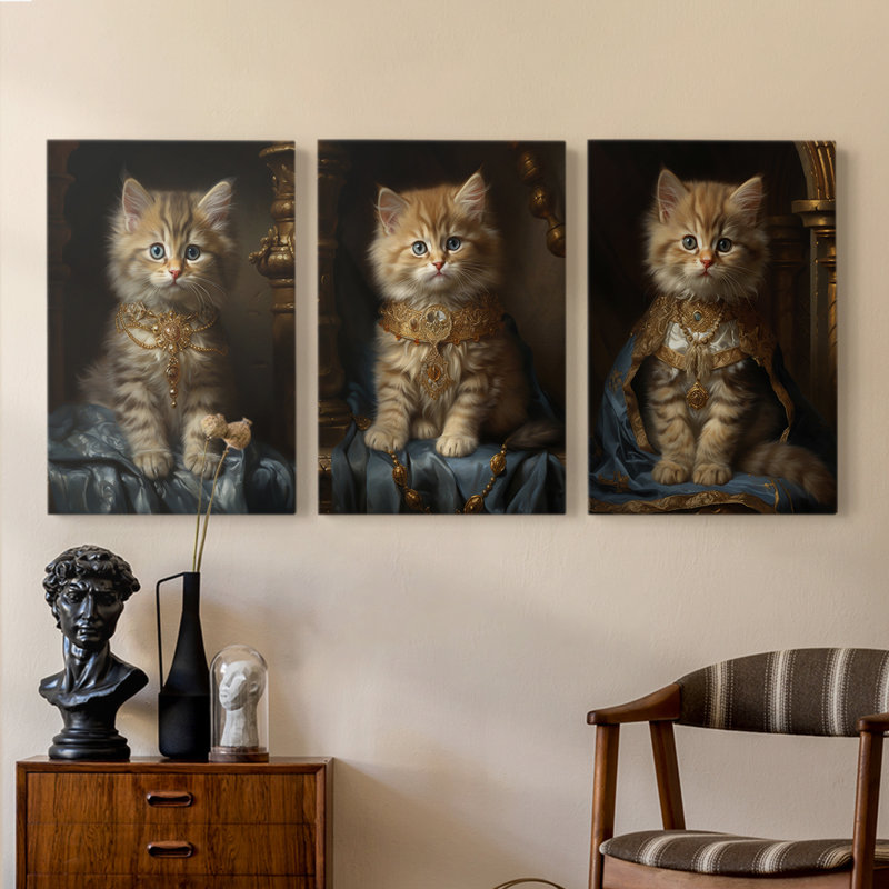 Série royale d'animaux LXVI - ensemble de toiles tendues avec châssis Premium - prêt à être accroché