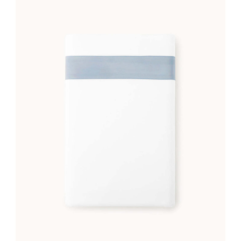 Soprano 100% Cotton Guest Room Flat Sheet Case Pack, King Flat Sheet, White/Blue