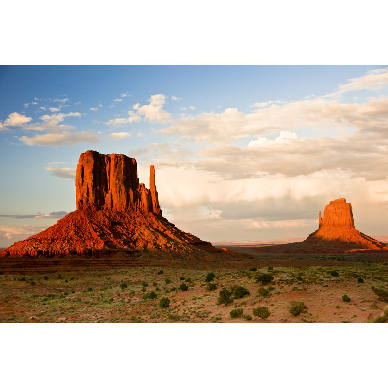 The Mittens at Sunset 1 Piece Wrapped Canvas Wall Art, 20cm H x 30cm W