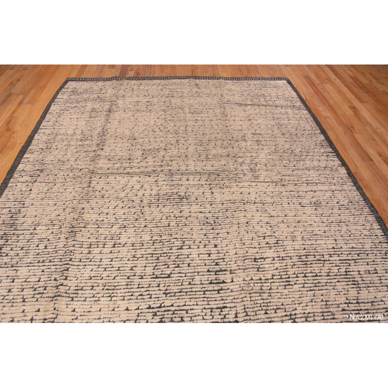 Tapis moderne taille unique One-of-a-Kind sel et poivre