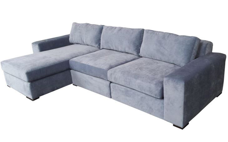 Liam Chaise Sectional, Left Hand Facing, Bella White Performance Velvet, Espresso
