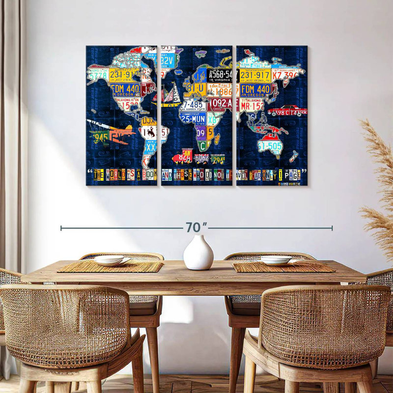 Aliaz World Map Augustine, 36" H x 57" W