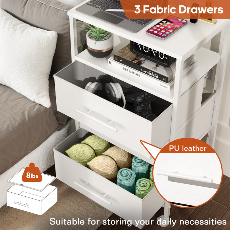 30cm W MDF Bedside Table