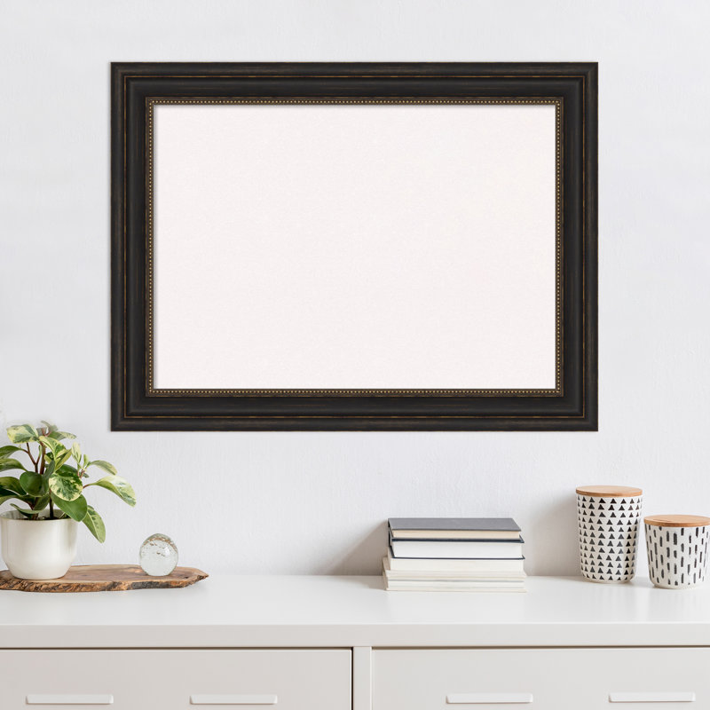 White Cork Board, Accent Bronze Frame - Bulletin Board, Organization Board, Pin Board, 25" x 33"